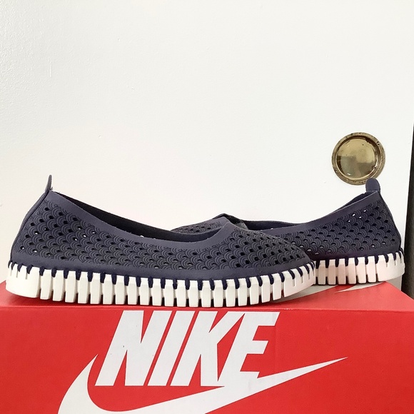 EU 37 Womens US 6.5-7 USED Ilse Jacobsen hornbaek tulip slip on shoes Navy Blue - Picture 1 of 9